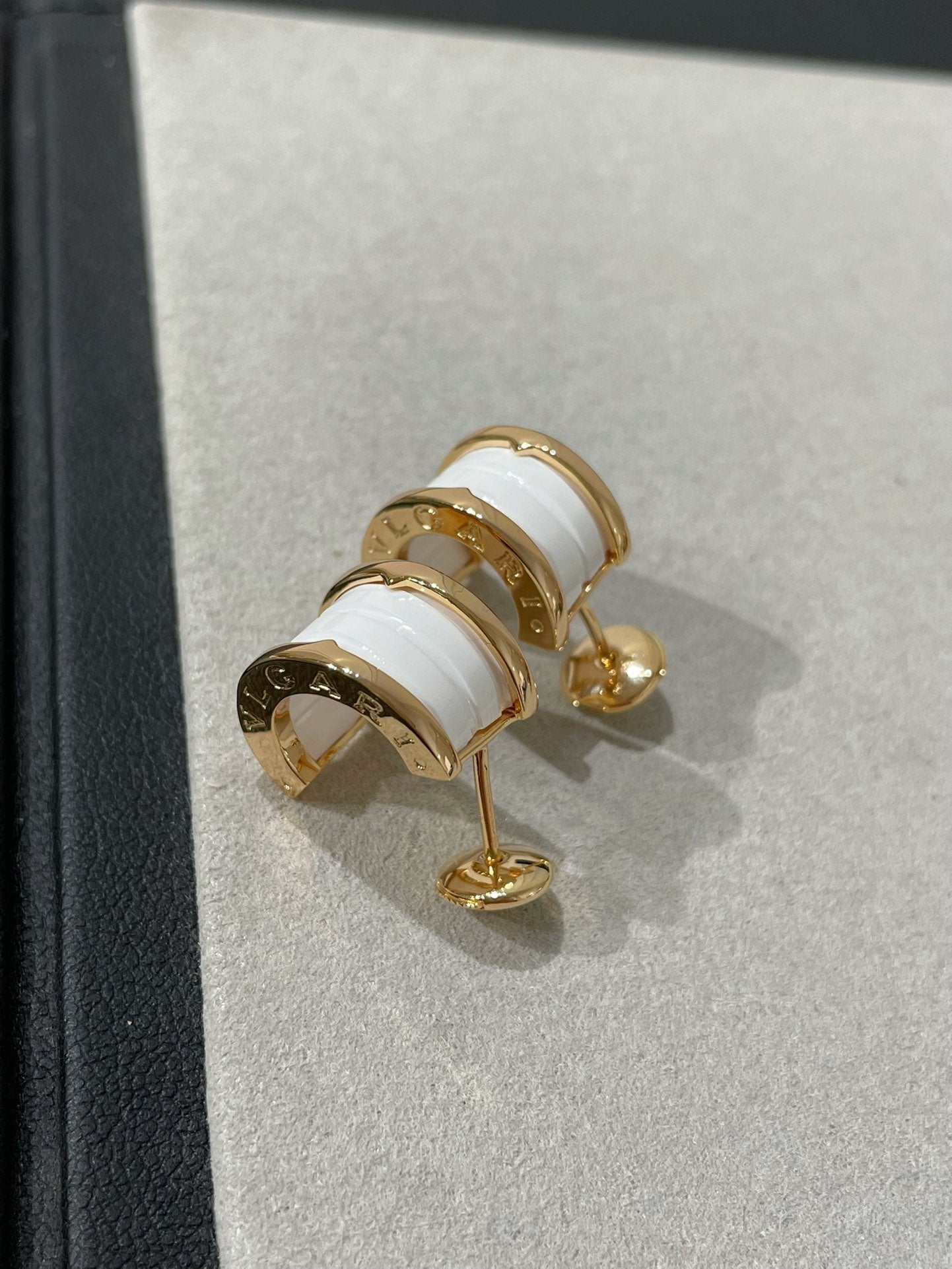 [Clover Jewelry]ZERO 1 PINK GOLD CERAMIC EARRINGS