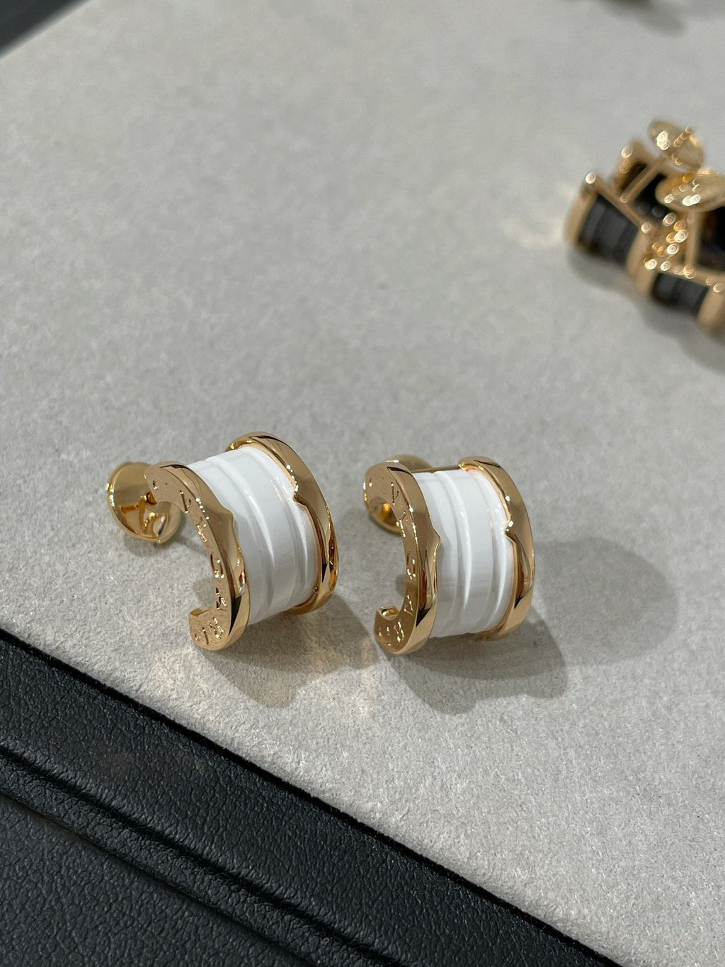 [Clover Jewelry]ZERO 1 PINK GOLD CERAMIC EARRINGS