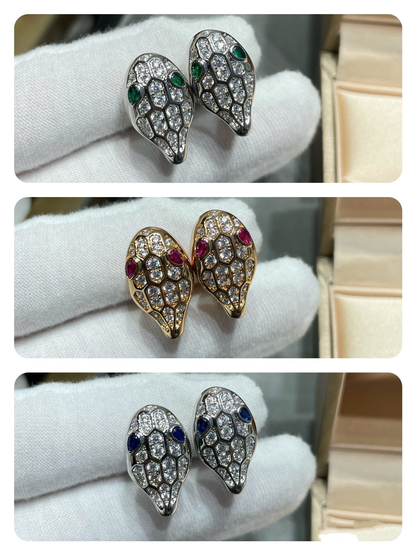 [Clover Jewelry]SERPENT DIAMOND STUD EARRINGS