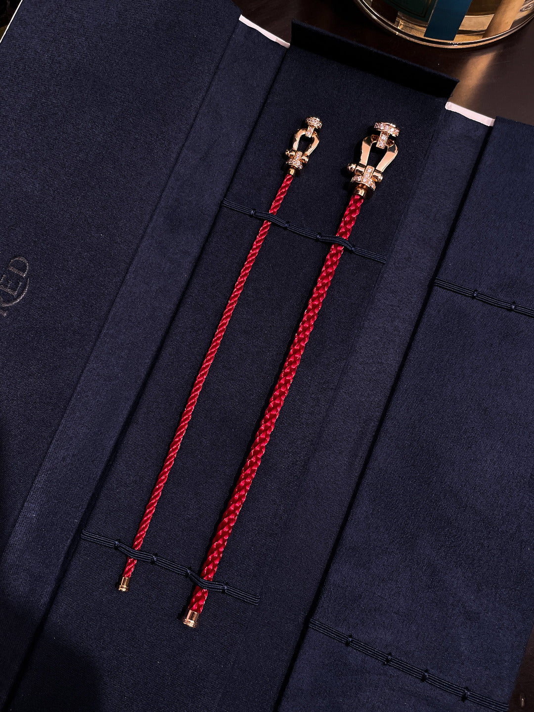 [Clover Jewelry]FORCE 10 HALF DIAMOND PINK GOLD RED CORDERI LARGE AND MEDIUM MODEL