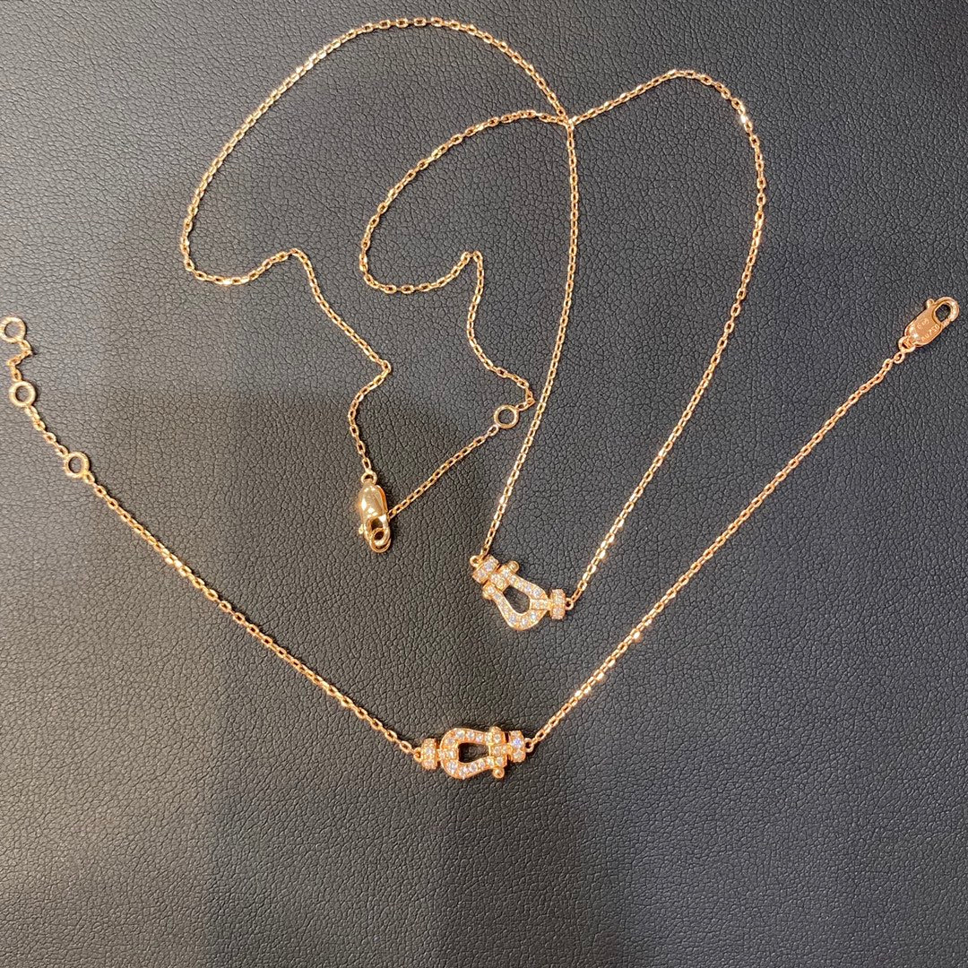 [Clover Jewelry]FORCE 10 DIAMOND PINK GOLD NECKLACE MINI MODEL