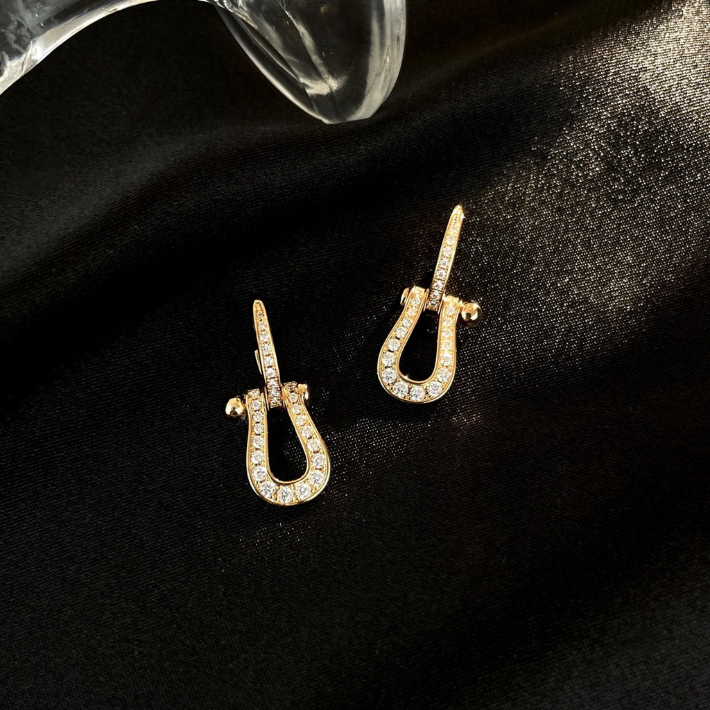[Clover Jewelry]FORCE 10 FULL DIAMOND DROP EARRINGS MEDIUM MODEL
