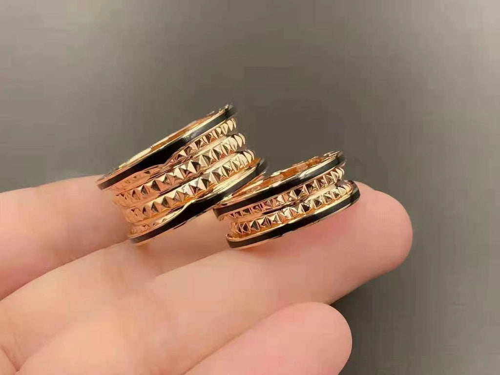 [Clover Jewelry]ZERO 1 ROCK BLACK CERAMIC PINK GOLD LARGE MODEL