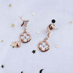 [Clover Jewelry]STAR AND SUN PINK GOLD MOP DROP EARRINGS