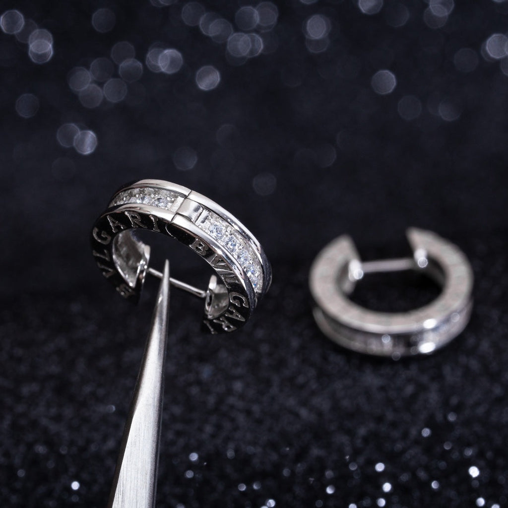 [Clover Jewelry]ZERO 1 MINI SILVER DIAMOND EARRINGS