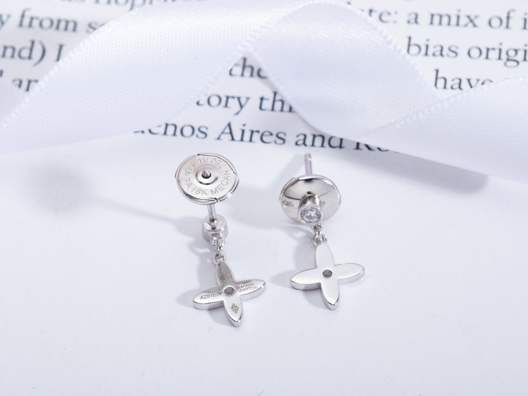 [Clover Jewelry]VIDYLLE SILVER DIAMOND MINI DROP EARRINGS