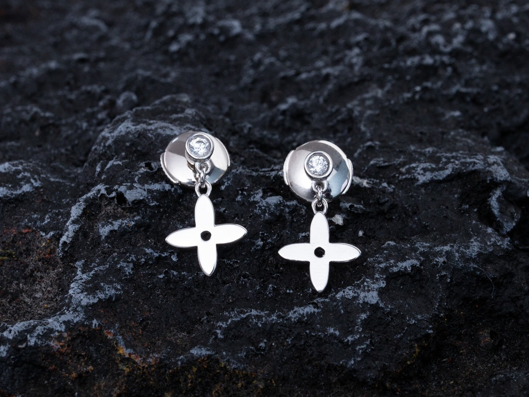 [Clover Jewelry]VIDYLLE SILVER DIAMOND MINI DROP EARRINGS