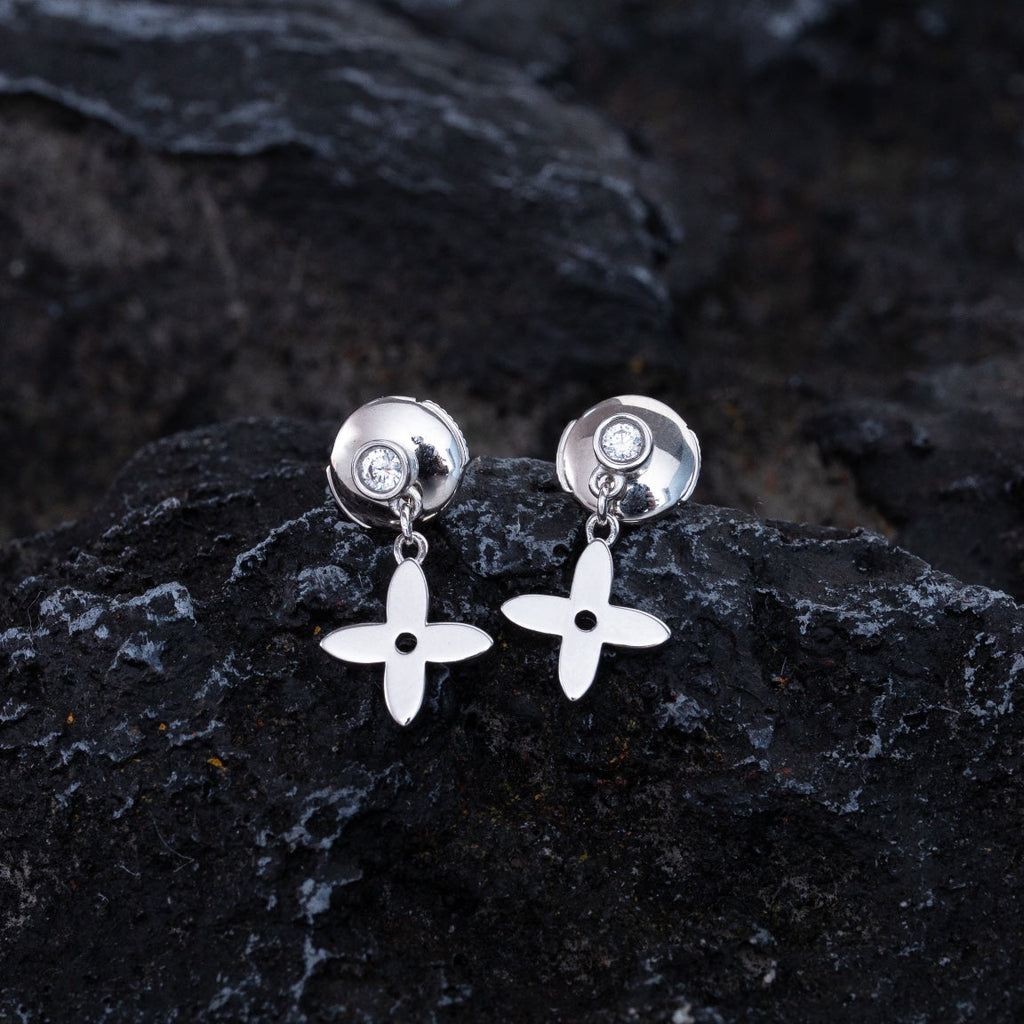 [Clover Jewelry]VIDYLLE SILVER DIAMOND MINI DROP EARRINGS