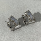 [Clover Jewelry]CLOVER CHALCEDONY SILVER STUD EARRINGS