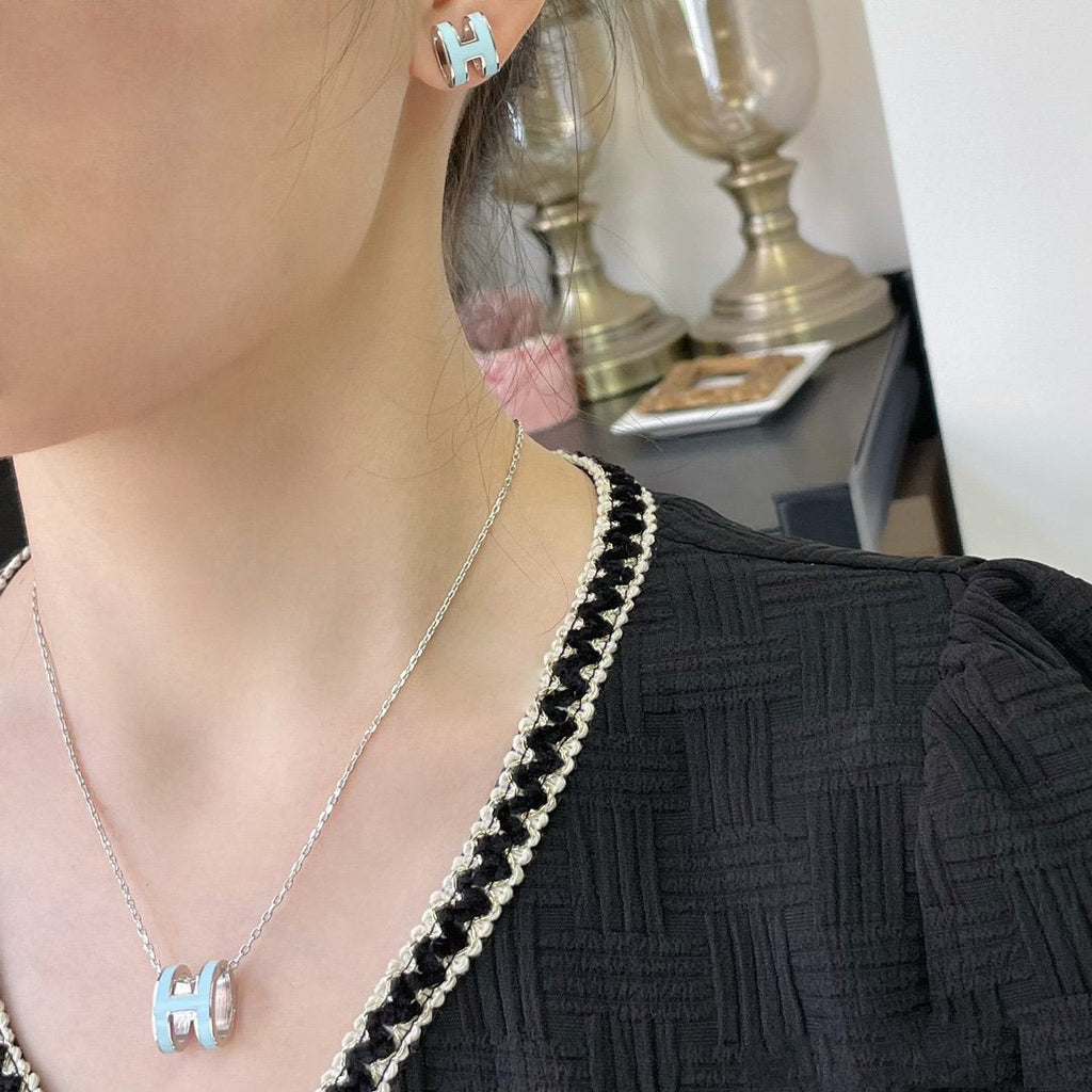 [Clover Jewelry]POP H HELLBLAUE HALSKETTE