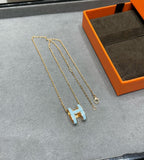 [Clover Jewelry]POP H HELLBLAUE HALSKETTE