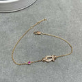 [Clover Jewelry]FORCE 10 DIAMOND CHAIN LINK PINK GOLD BRACELET