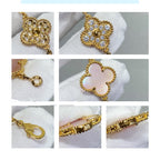 [Clover Jewelry]CLOVER 5 MOTIV DIAMANT ROSA PERLMUTT ROSÉGOLD ARMBAND
