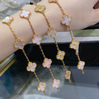 [Clover Jewelry]CLOVER 5 MOTIV DIAMANT ROSA PERLMUTT ROSÉGOLD ARMBAND