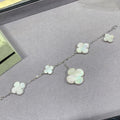 [Clover Jewelry]CLOVER 5 MOTIF WHITE MOP SILVER BRACELET