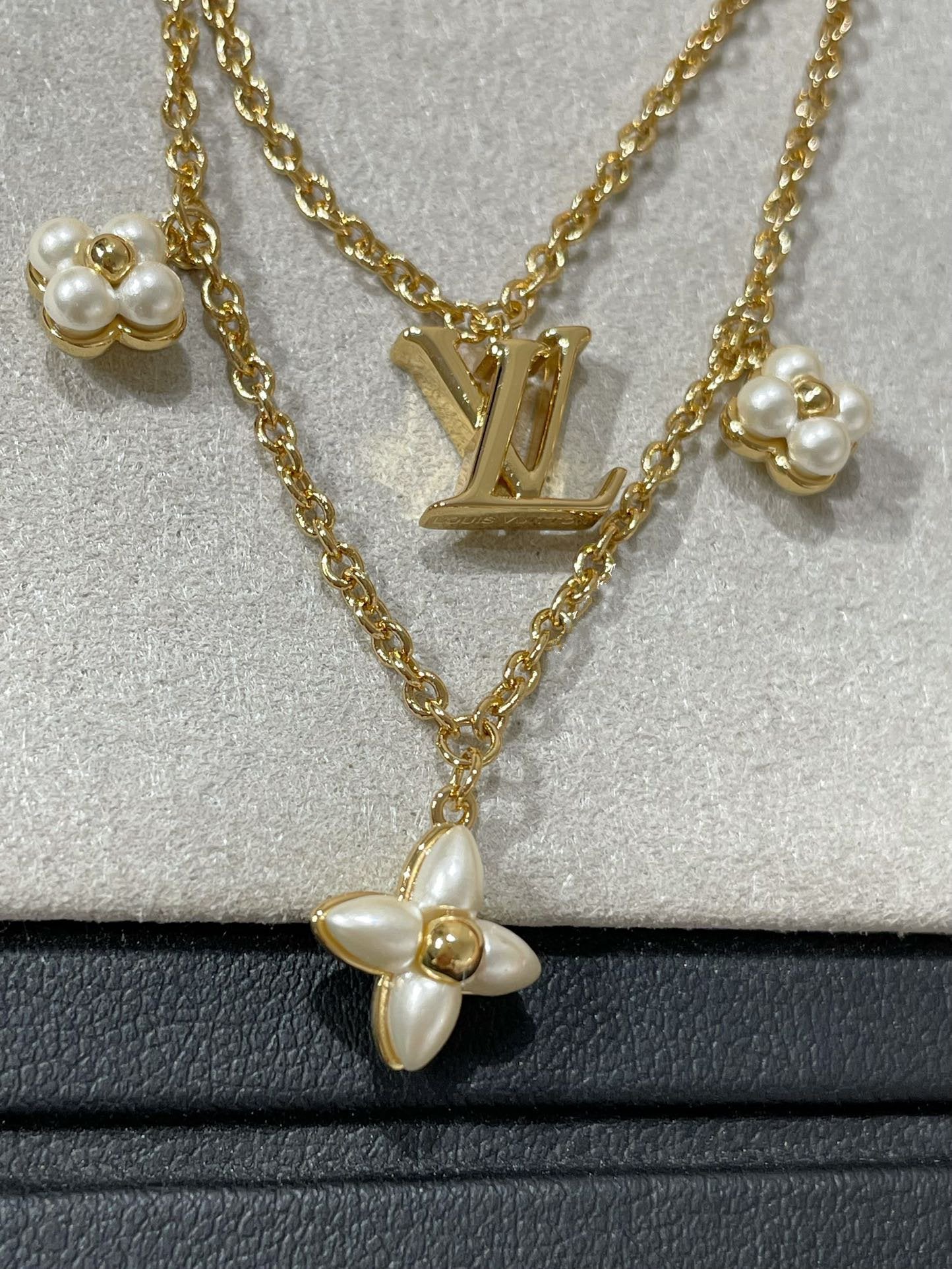 [Clover Jewelry]FLOWERGRAM GOLD MOP DOUBLE ROW NECKLACE