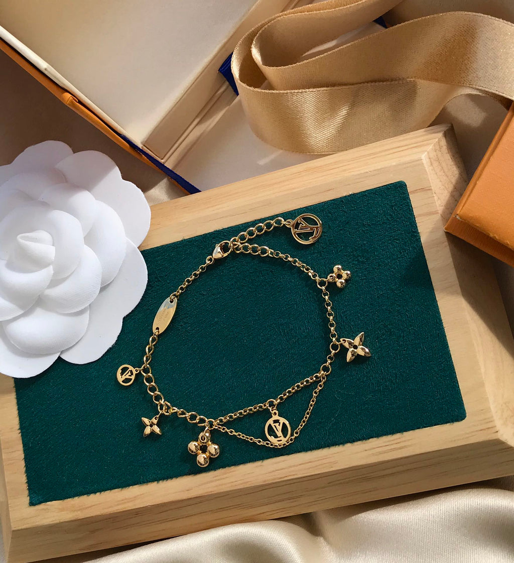 [Clover Jewelry]BLOOMING PINK GOLD MOP BRACELET