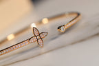 [Clover Jewelry]IDYLLE GOLD OPEN BRACELET DIAMOND PAVED