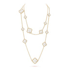 [Clover Jewelry]CLOVER 16 MOTIF WHITE MOP GOLD NECKLACE