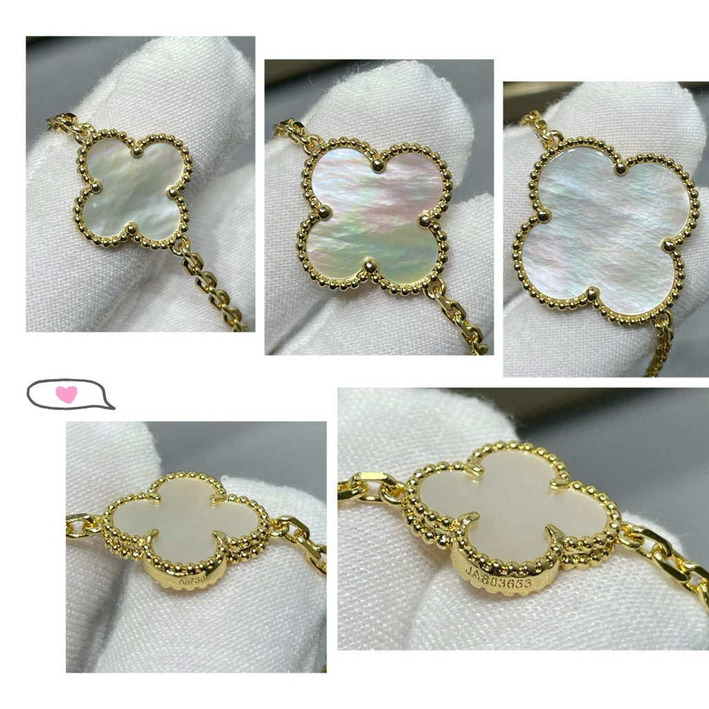 [Clover Jewelry]CLOVER 16 MOTIF WHITE MOP GOLD NECKLACE