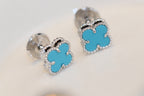 [Clover Jewelry]CLOVER MINI TURQUOISE SILVER STUD EARRINGS