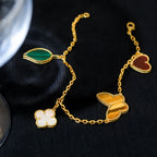 [Clover Jewelry]LUCKY SPRING 5 MOTIF GOLD BRACELET