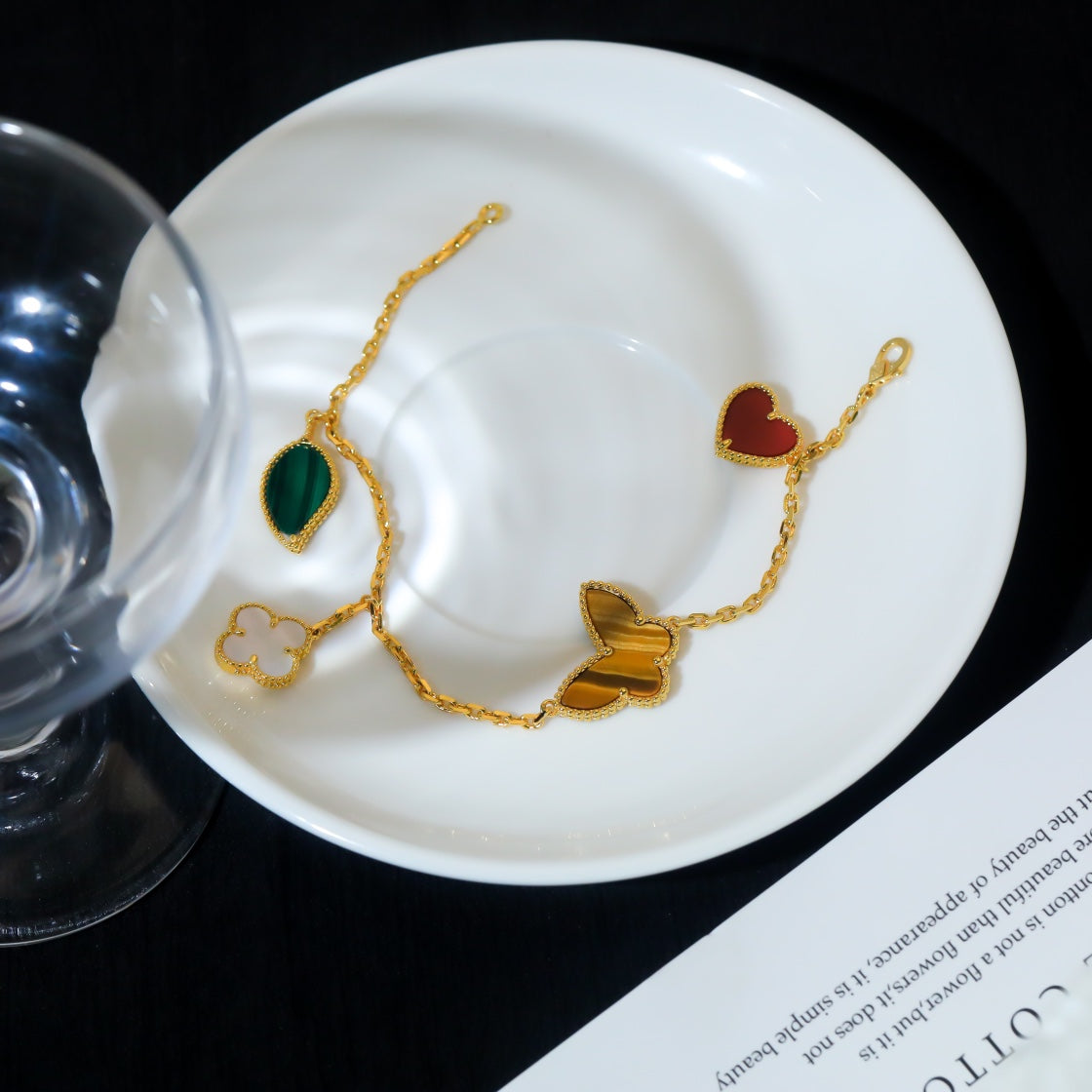 [Clover Jewelry]LUCKY SPRING 5 MOTIF GOLD BRACELET