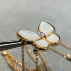 [Clover Jewelry]SCHMETTERLING PERLMUTT DIAMANT HALSKETTE