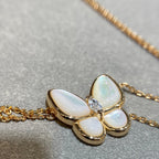 [Clover Jewelry]SCHMETTERLING PERLMUTT DIAMANT HALSKETTE