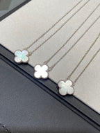 [CLOVER JEWELRY]クローバー ミディアム シルバーホワイトマザーオブパール ネックレス