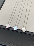 [CLOVER JEWELRY]クローバー ミディアム シルバーホワイトマザーオブパール ネックレス