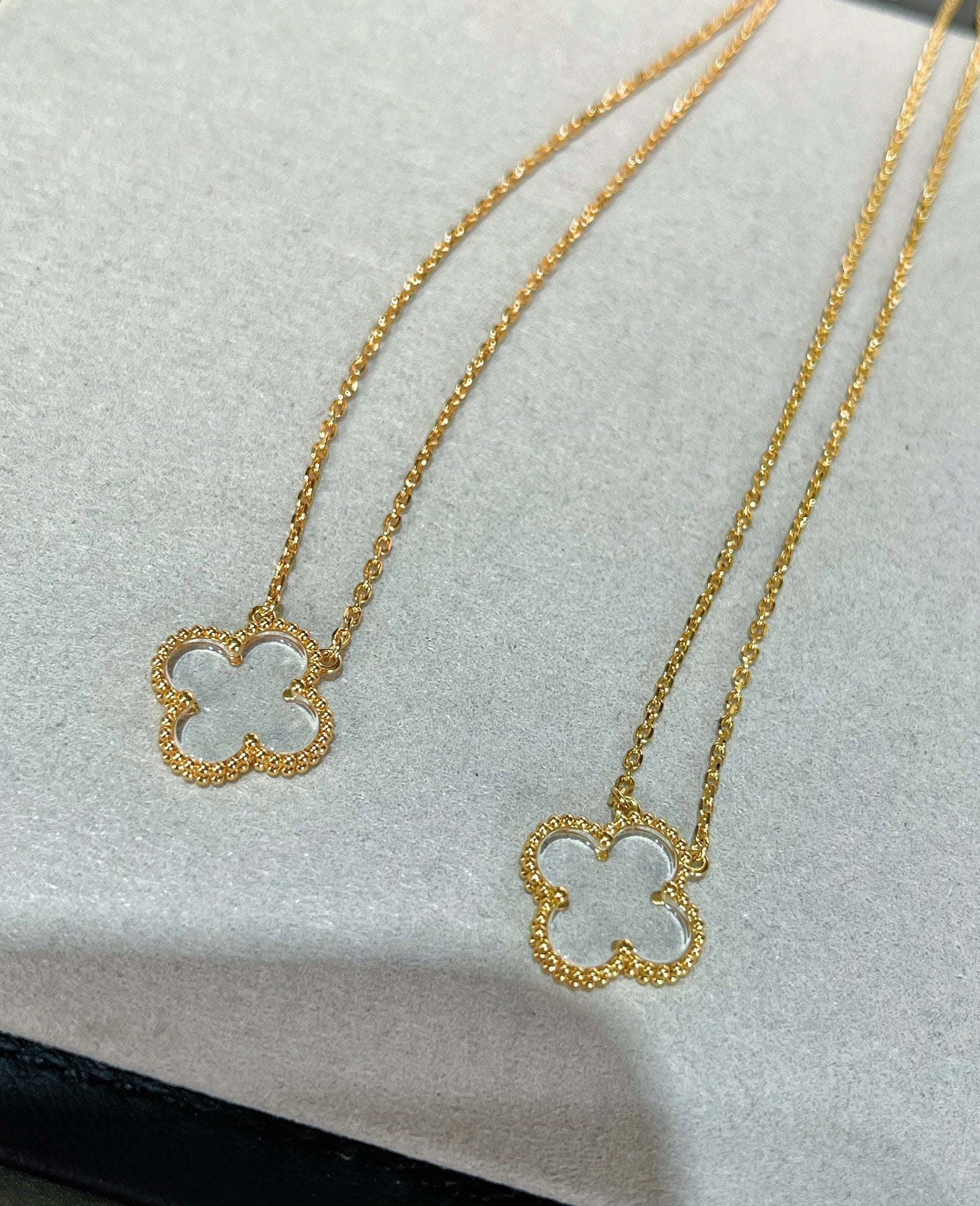 [Clover Jewelry]CLOVER ROCK CRYSTAL ROSE GOLD NECKLACE