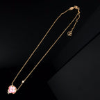 [Clover Jewelry]COLOR BLOSSOM PINK MOP SUN GOLD NECKLACE
