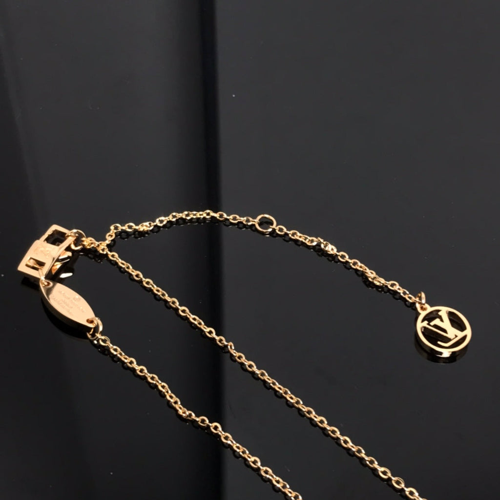 [Clover Jewelry]COLOR BLOSSOM PINK MOP SUN GOLD NECKLACE
