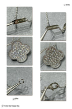 [Clover Jewelry]CLOVER 25MM LARGE PENDANT DIAMOND PAVED SILVER NECKLACE