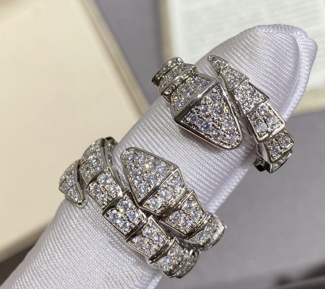 [Clover Jewelry]SERPENTI LARGE RING SILVER DIAMOND PAVED
