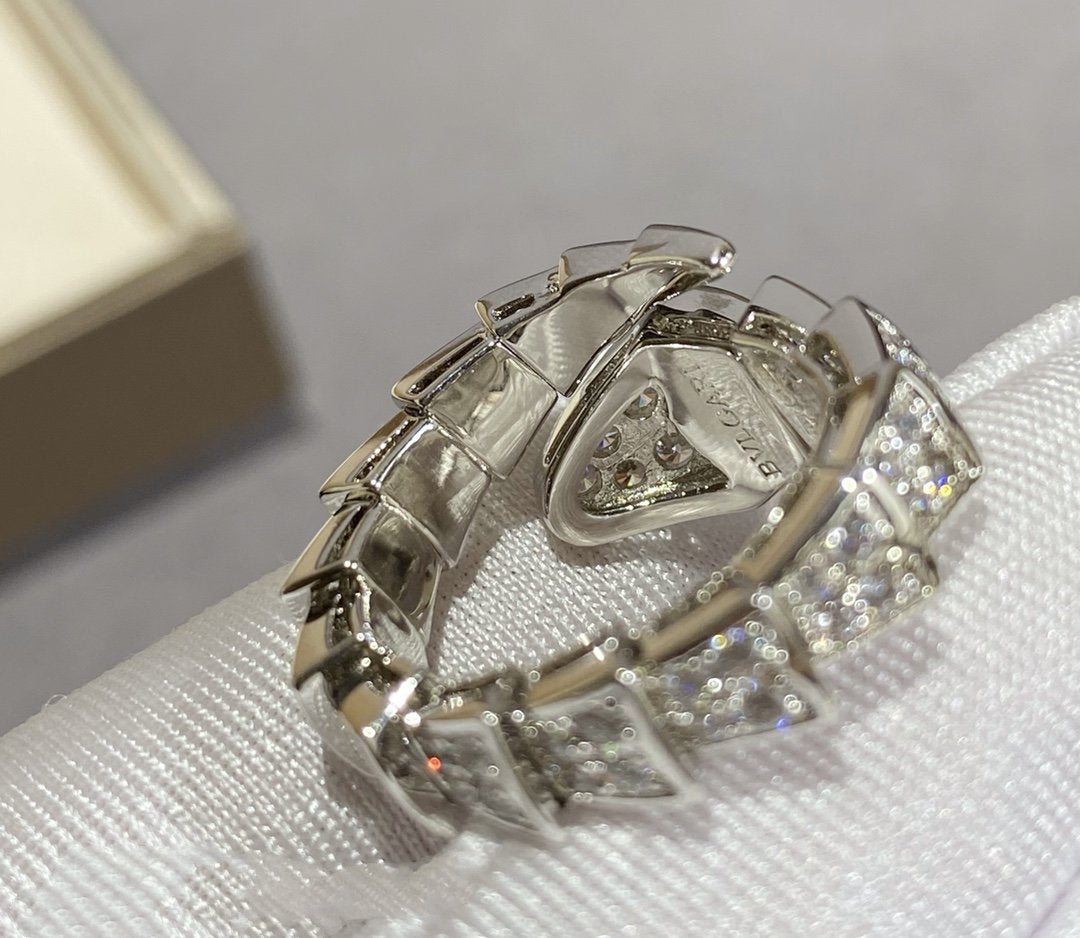 [Clover Jewelry]SERPENTI LARGE RING SILVER DIAMOND PAVED