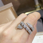 [Clover Jewelry]SERPENTI DOPPELRING SILBER MIT DIAMANTPAVEE