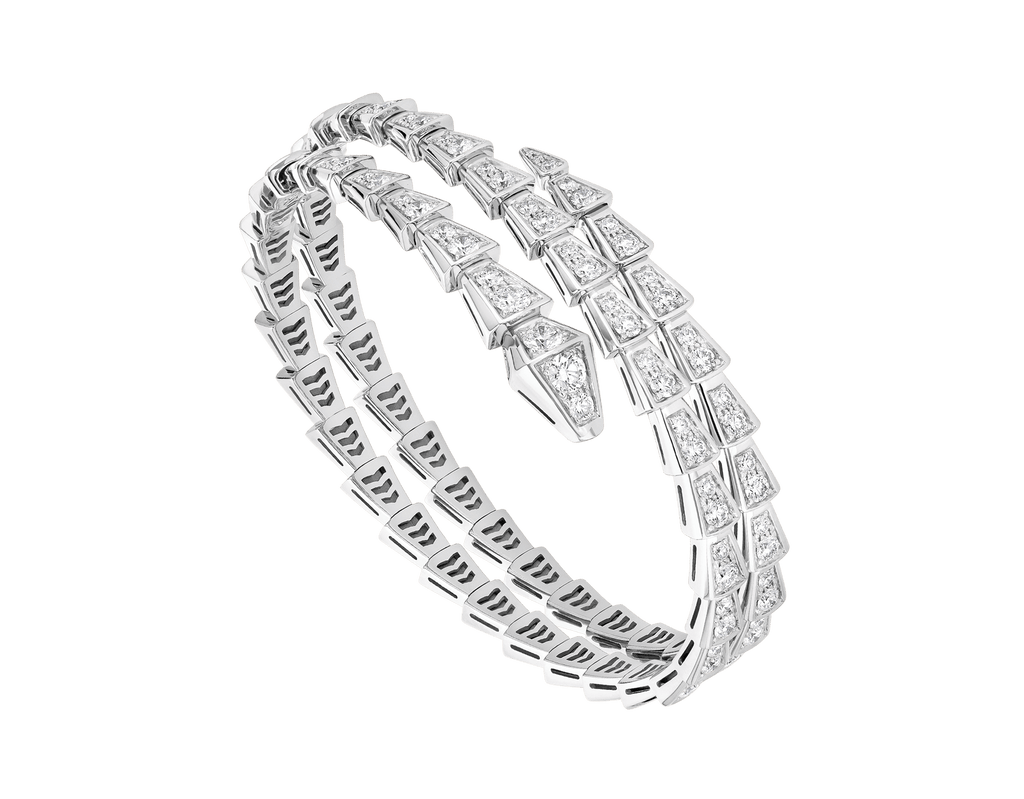 [Clover Jewelry]SERPENTI ARMREIF SILBER DIAMANT DOPPELREIHIG