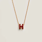 [Clover Jewelry]HM CLIC RED ENAMEL GOLD NECKLACE