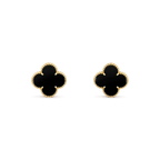 [Clover Jewelry]CLOVER MEDIUM 1 MOTIFS  ONYX STUD EARRINGS