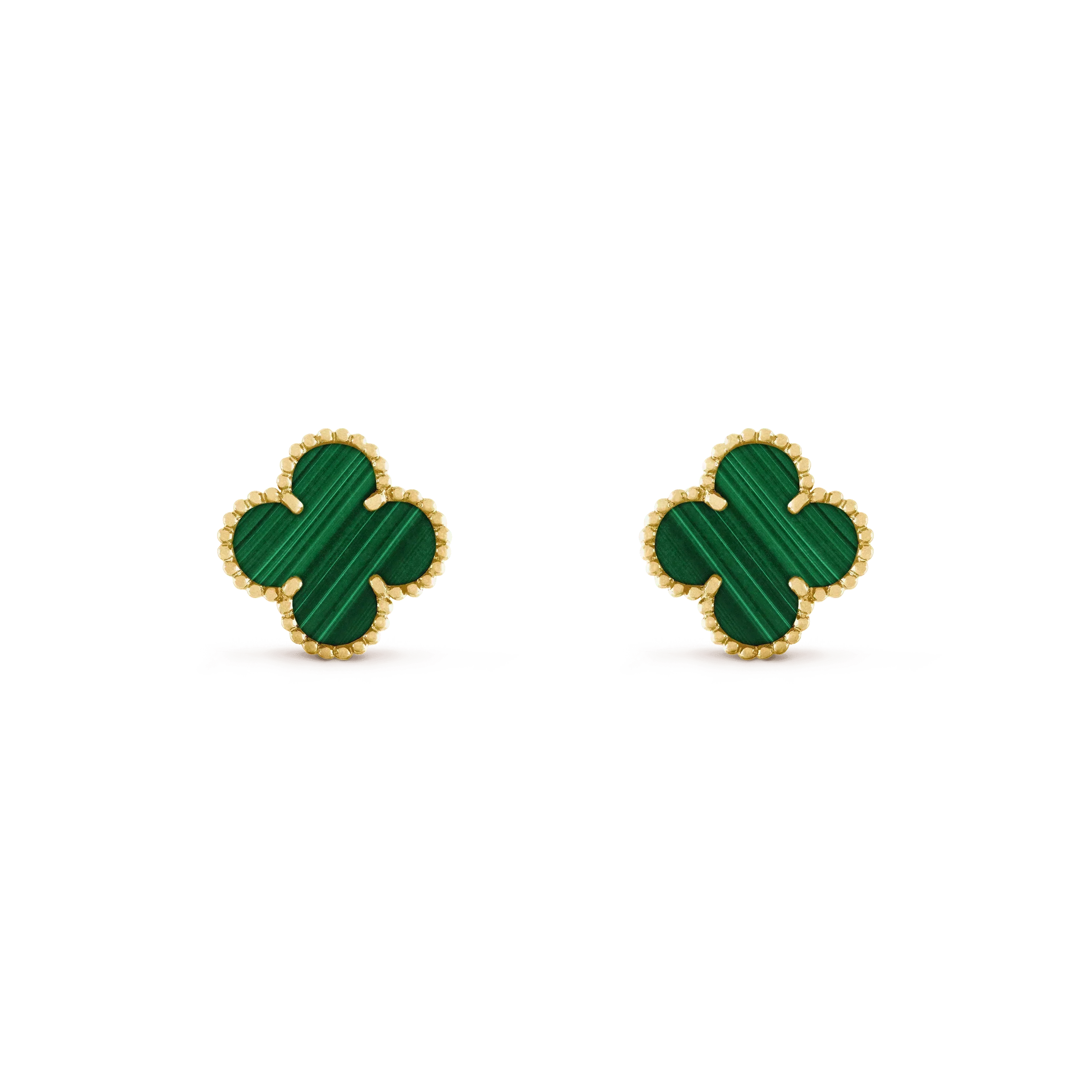 [Clover Jewelry]CLOVER MEDIUM 1 MOTIFS MALACHITE  EARRINGS
