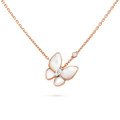 [Clover Jewelry]SCHMETTERLING PERLMUTT DIAMANT HALSKETTE