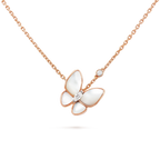 [Clover Jewelry]SCHMETTERLING PERLMUTT DIAMANT HALSKETTE