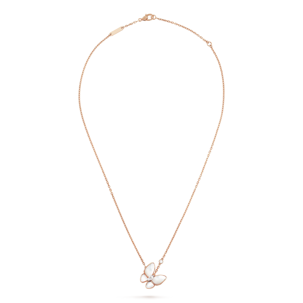 [Clover Jewelry]SCHMETTERLING PERLMUTT DIAMANT HALSKETTE