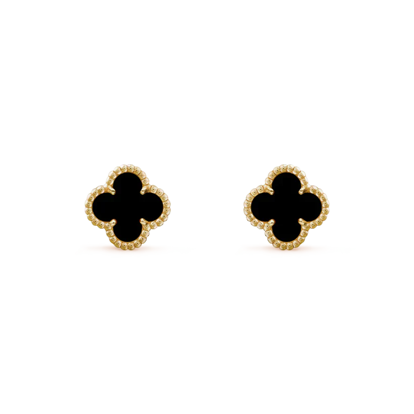 [Clover Jewelry]CLOVER MINI 9.5MM BLACK MOP EARRINGS