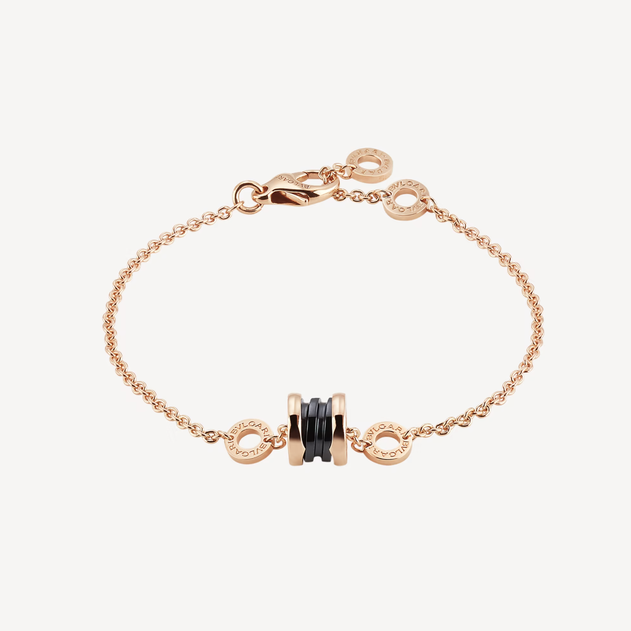 [Clover Jewelry]ZERO 1 SOFT PINK GOLD AND BLACK CERAMIC BRACELET