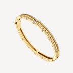 [Clover Jewelry]ZERO 1 SPIRAL AND PAVED DIAMOND GOLD BRACELET