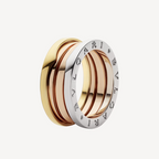 [Clover Jewelry]ZERO 1 DREIFACHRING ROSE WEISS UND GELB
