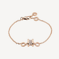 [Clover Jewelry]ZERO 1 SOFT PINK GOLD WITH PAVED DIAMONDS ON THE SPIRAL BRACELET